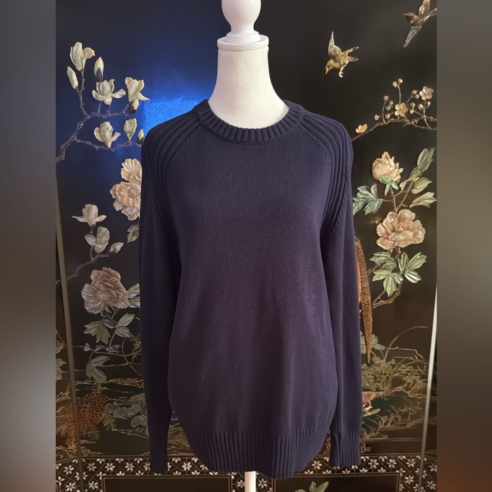 Vintage Jeanne Pierre Navy Blue Knit Sweater